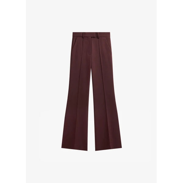The Frankie Shop Kvale Pintuck Flared Trousers – Burgundy, view 8