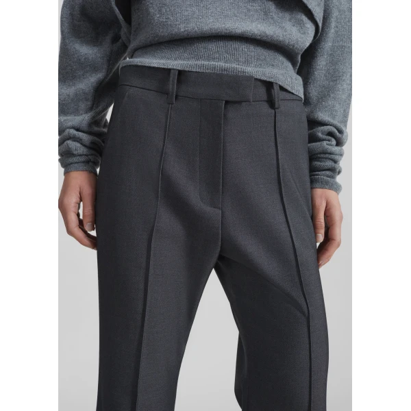 The Frankie Shop Kvale Pintuck Flared Trousers – Dark Grey, view 6