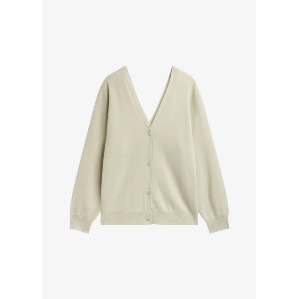 The Frankie Shop Lachen Double-Sided Wool Cardigan – Light Beige, view 8
