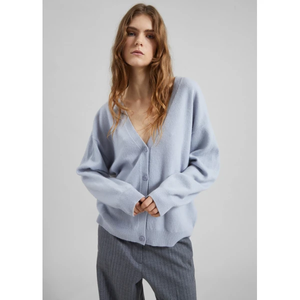 The Frankie Shop Lachen Double-Sided Wool Cardigan – Powder Blue, view 4