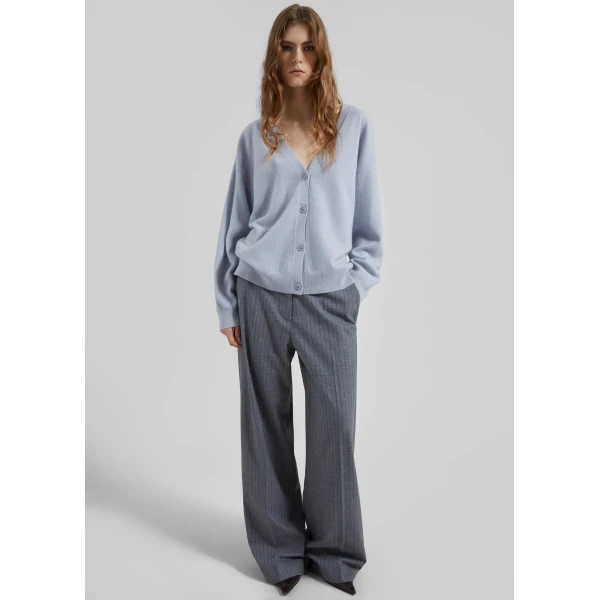 The Frankie Shop Lachen Double-Sided Wool Cardigan – Powder Blue, view 5