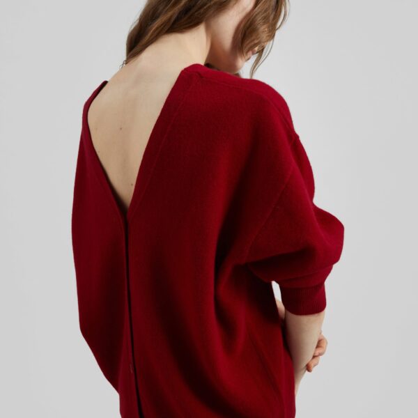 The Frankie Shop Lachen Double-Sided Wool Cardigan - Red - Oversized Minimalist Knitwear in Red - Shop at Coveti