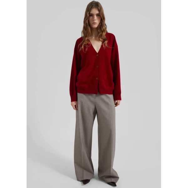 The Frankie Shop Lachen Double-Sided Wool Cardigan – Red, view 3