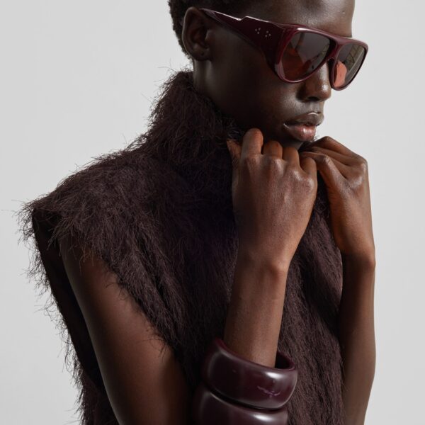 The Frankie Shop Lancy Fringed Funnel Neck Dress - Dark Brown - Oversized Minimalist Dresses in Brown - Shop at Coveti