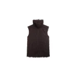 The Frankie Shop Lancy Fringed Funnel Neck Dress - Dark Brown - Oversized Minimalist Dresses in Brown - Shop at Coveti