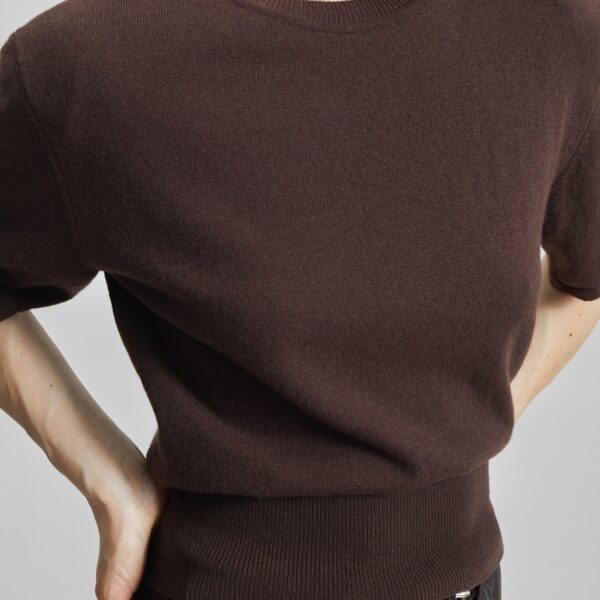 The Frankie Shop Lausanne Cashmere Detachable Layered Knit Set - Brown - Oversized Minimalist Knitwear in Brown - Shop at Coveti