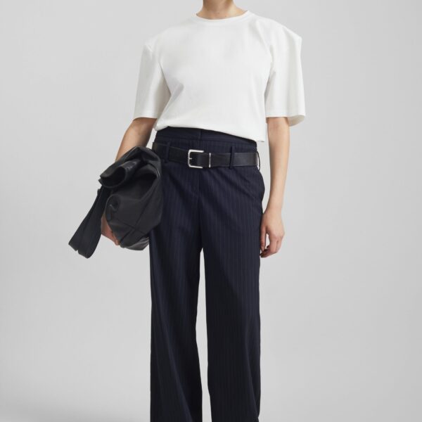 The Frankie Shop Laval Sculpted Sleeve T-Shirt - White - Oversized Minimalist Tops in White - Shop at Coveti