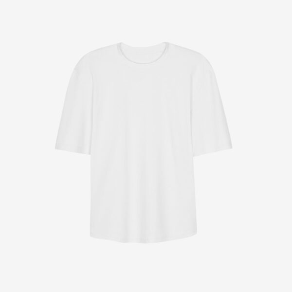 The Frankie Shop Laval Sculpted Sleeve T-Shirt - White - Oversized Minimalist Tops in White - Shop at Coveti
