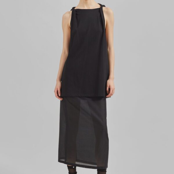 The Frankie Shop Lenore Semi Sheer Midi Skirt - Black - Oversized Minimalist Skirts in Black - Shop at Coveti