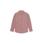 The Frankie Shop Lesja Cotton Shirt - Checked Red - Oversized Minimalist Tops in Red - Shop at Coveti