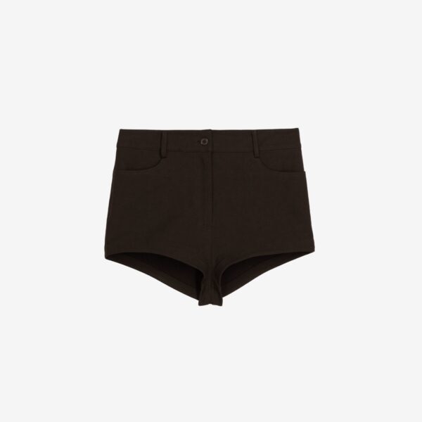 The Frankie Shop Loen Hot Pants - Brown - Oversized Minimalist Pants in Brown - Shop at Coveti