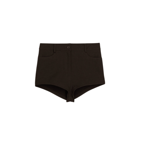The Frankie Shop Loen Hot Pants - Brown - Oversized Minimalist Pants in Brown - Shop at Coveti
