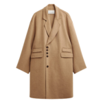 The Frankie Shop Lohit Wool Coat - Camel - Oversized Minimalist Coats in Brown - Shop at Coveti
