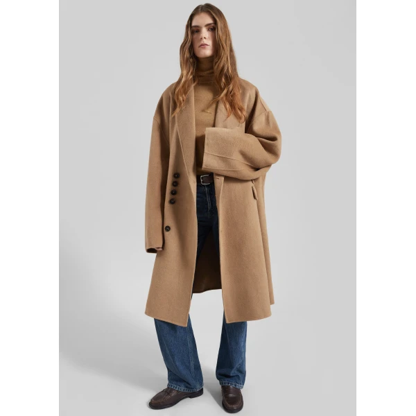 The Frankie Shop Lohit Wool Coat – Camel, view 5
