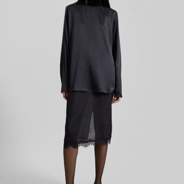 The Frankie Shop Lolai Sheer Lace Skirt - Black - Oversized Minimalist Skirts in Black - Shop at Coveti