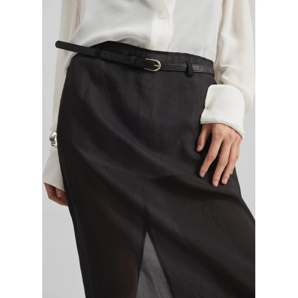 The Frankie Shop Lolai Sheer Lace Skirt – Black, view 7