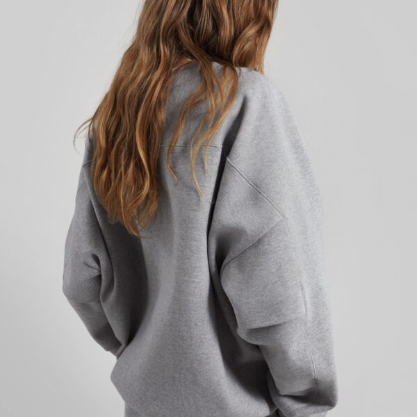The Frankie Shop Lonay Balloon Sleeve Sweatshirt - Grey - Oversized Minimalist Tops in Grey - Shop at Coveti