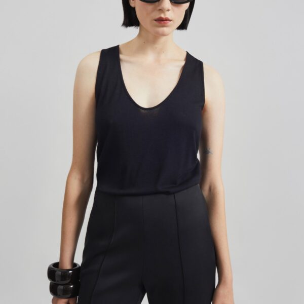 The Frankie Shop Loulou De Saison Albia Lds Tank Top - Black - Oversized Minimalist Tops in Black - Shop at Coveti