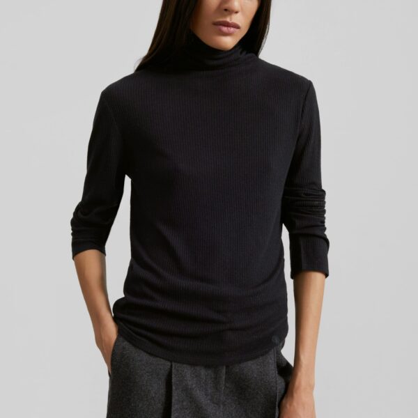 The Frankie Shop Loulou De Saison Gallinara Lds Second Skin Jersey Sweater - Black - Oversized Minimalist Knitwear in Black - Shop at Coveti