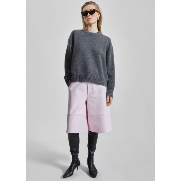 The Frankie Shop Loulou De Saison Pia Oversized Cashmere Sweater – Anthracite Melange, view 5