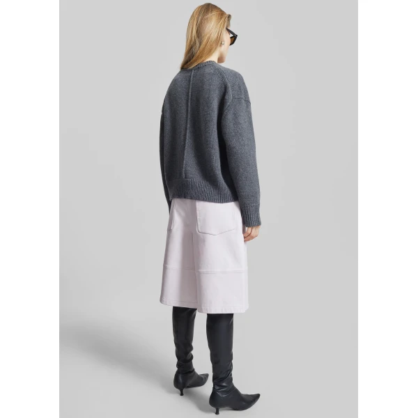 The Frankie Shop Loulou De Saison Pia Oversized Cashmere Sweater – Anthracite Melange, view 7