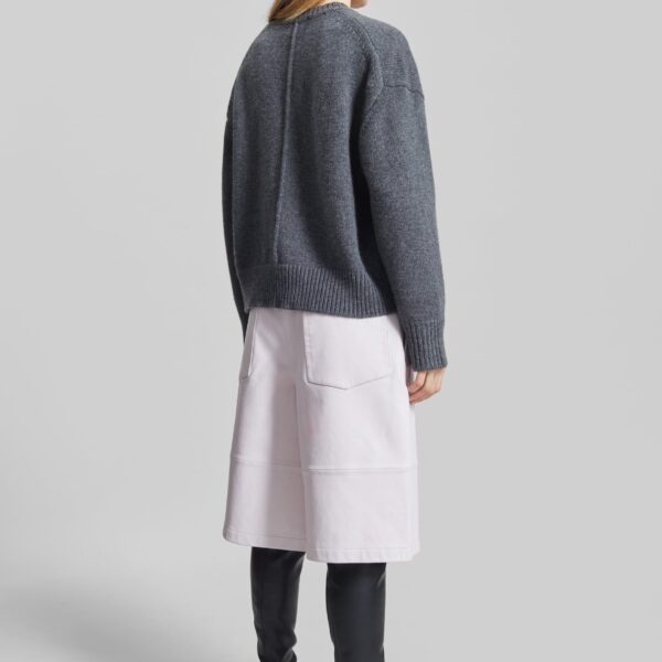 The Frankie Shop Loulou De Saison Pia Oversized Cashmere Sweater - Anthracite Melange - Oversized Minimalist Knitwear in Grey - Shop at Coveti
