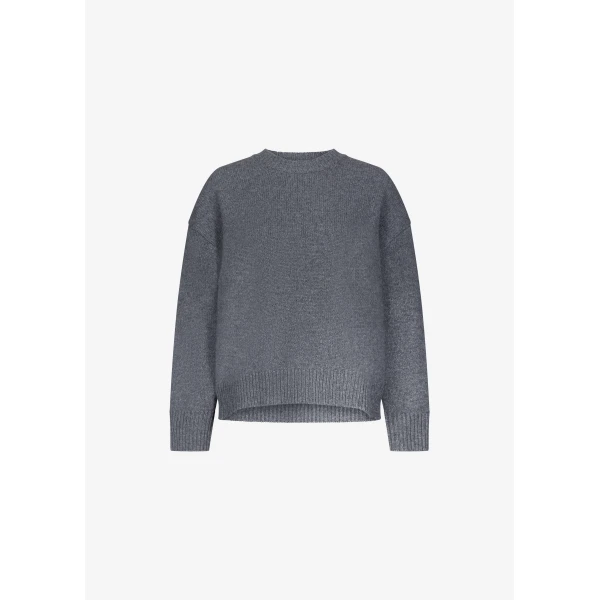 The Frankie Shop Loulou De Saison Pia Oversized Cashmere Sweater – Anthracite Melange, view 8