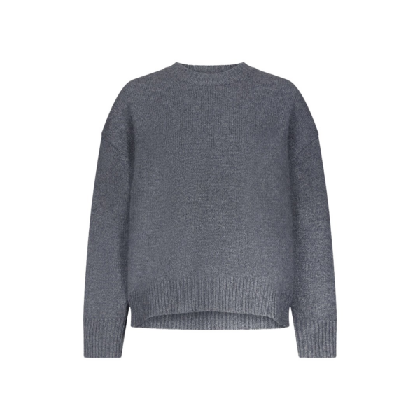 The Frankie Shop Loulou De Saison Pia Oversized Cashmere Sweater - Anthracite Melange - Oversized Minimalist Knitwear in Grey - Shop at Coveti