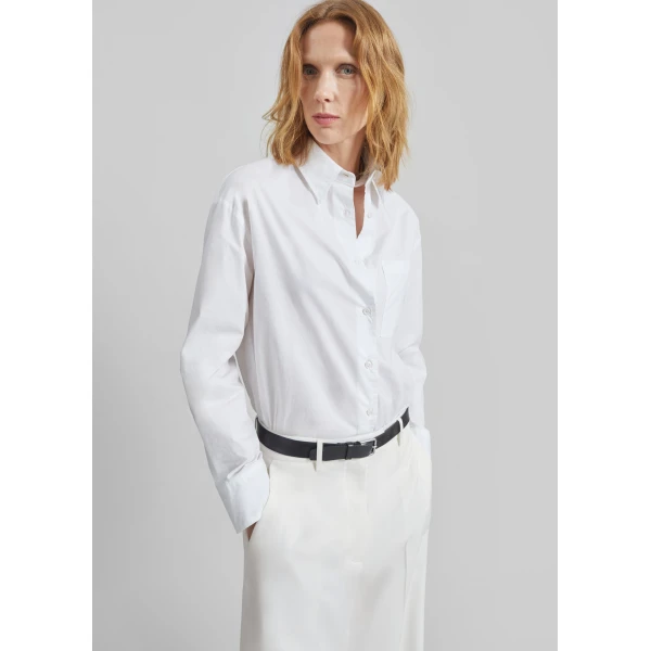 The Frankie Shop Lui Organic Cotton Shirt – White, view 4