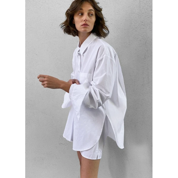 The Frankie Shop Lui Organic Cotton Shirt – White, view 5