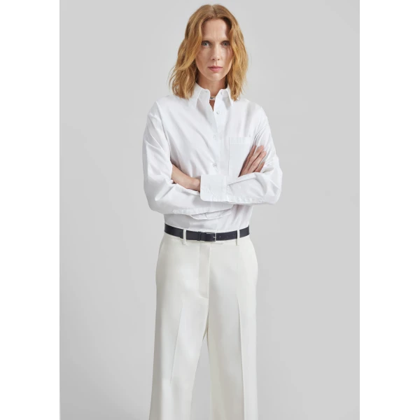 The Frankie Shop Lui Organic Cotton Shirt – White, view 6