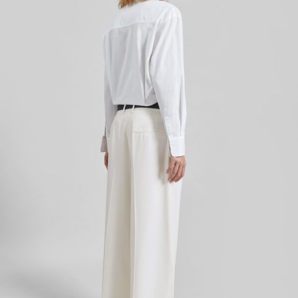 The Frankie Shop Lui Organic Cotton Shirt - White - Oversized Minimalist Tops in White - Shop at Coveti