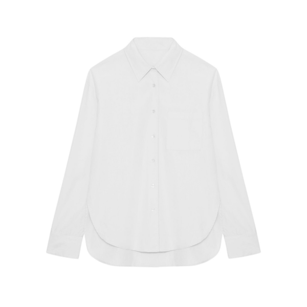 The Frankie Shop Lui Organic Cotton Shirt - White - Oversized Minimalist Tops in White - Shop at Coveti