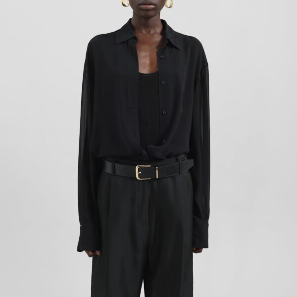 The Frankie Shop Marfa Pleated Silk Bermuda Shorts - Black - Oversized Minimalist Shorts in Black - Shop at Coveti