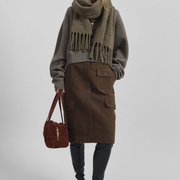 The Frankie Shop Mayenne Cargo Skirt - Brown - Oversized Minimalist Skirts in Brown - Shop at Coveti