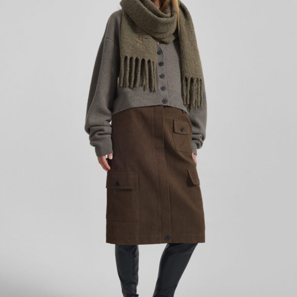 The Frankie Shop Mayenne Cargo Skirt - Brown - Oversized Minimalist Skirts in Brown - Shop at Coveti