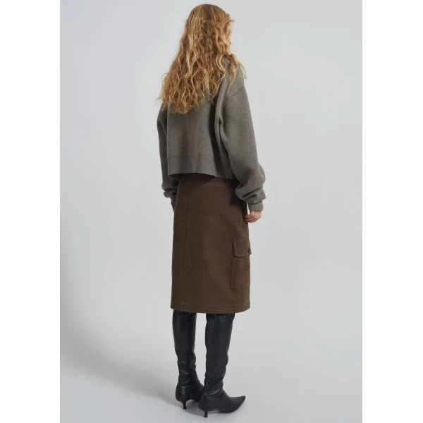 The Frankie Shop Mayenne Cargo Skirt – Brown, view 8