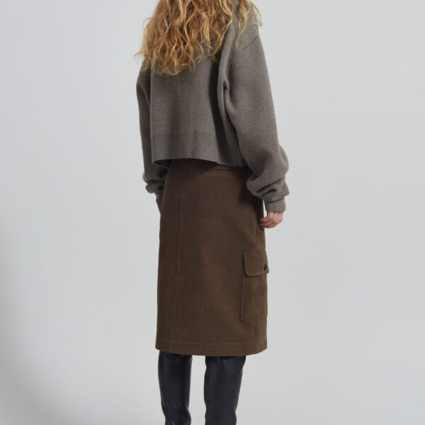 The Frankie Shop Mayenne Cargo Skirt - Brown - Oversized Minimalist Skirts in Brown - Shop at Coveti