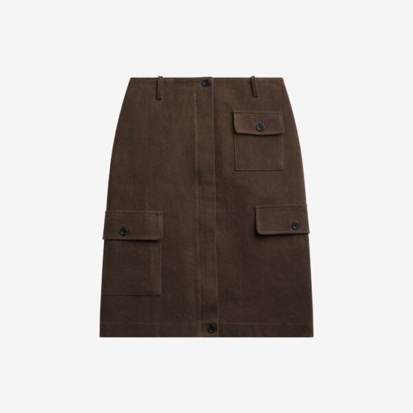 The Frankie Shop Mayenne Cargo Skirt - Brown - Oversized Minimalist Skirts in Brown - Shop at Coveti