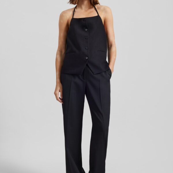 The Frankie Shop Melwin Halter Vest - Black - Oversized Minimalist Jackets in Black - Shop at Coveti