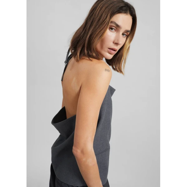 The Frankie Shop Melwin Halter Vest – Grey, view 3