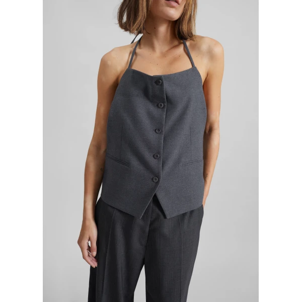 The Frankie Shop Melwin Halter Vest – Grey, view 4