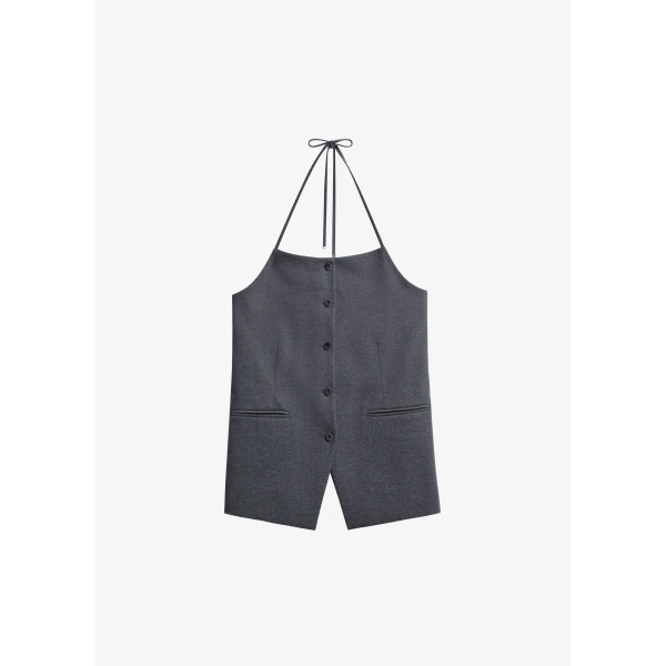 The Frankie Shop Melwin Halter Vest – Grey, view 7
