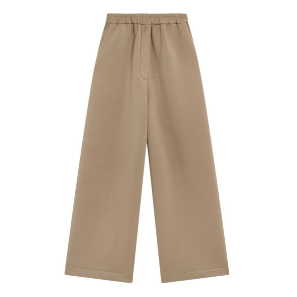 The Frankie Shop Mirca Neoprene Elastic Pants - Camel - Oversized Minimalist Pants in Brown - Shop at Coveti