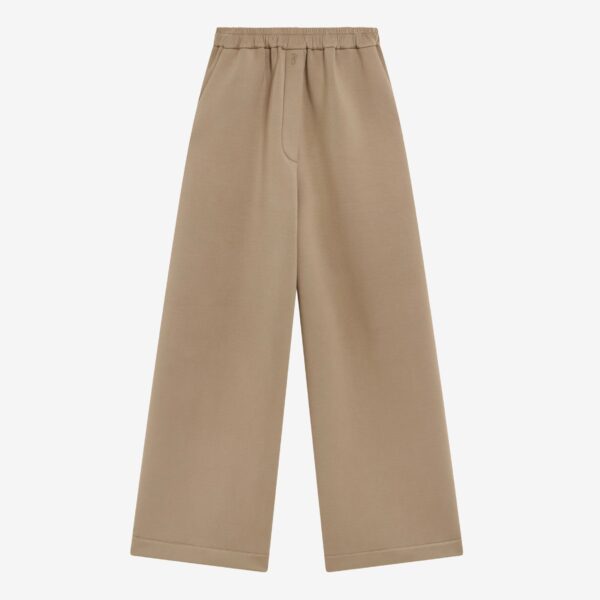 The Frankie Shop Mirca Neoprene Elastic Pants - Camel - Oversized Minimalist Pants in Brown - Shop at Coveti