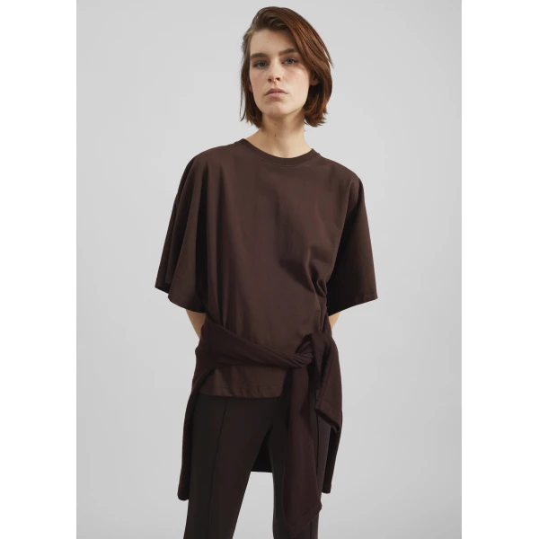 The Frankie Shop Modave Dolman Sleeve Tee – Brown Top, view 2