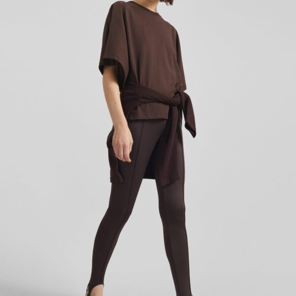 The Frankie Shop Modave Dolman Sleeve Tee - Brown - Oversized Minimalist Tops in Brown - Shop at Coveti