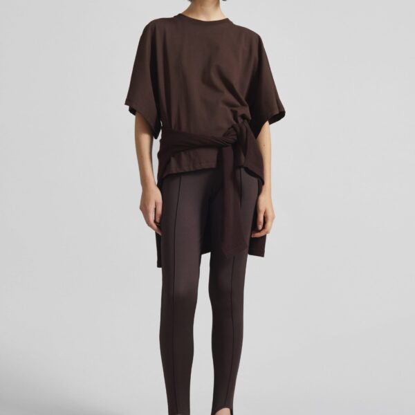 The Frankie Shop Modave Dolman Sleeve Tee - Brown - Oversized Minimalist Tops in Brown - Shop at Coveti