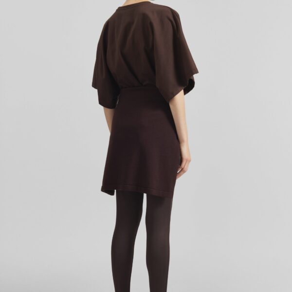 The Frankie Shop Modave Dolman Sleeve Tee - Brown - Oversized Minimalist Tops in Brown - Shop at Coveti