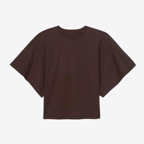 The Frankie Shop Modave Dolman Sleeve Tee - Brown - Oversized Minimalist Tops in Brown - Shop at Coveti
